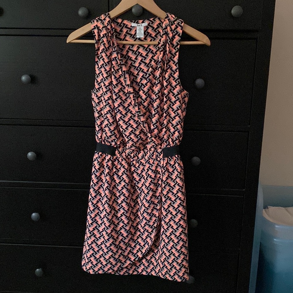 Bar III Coral Geometric Dress size S